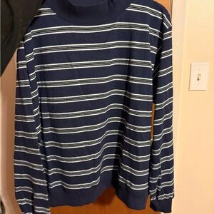 Striped Navy Blue Women's Sweater